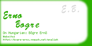 erno bogre business card