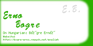 erno bogre business card